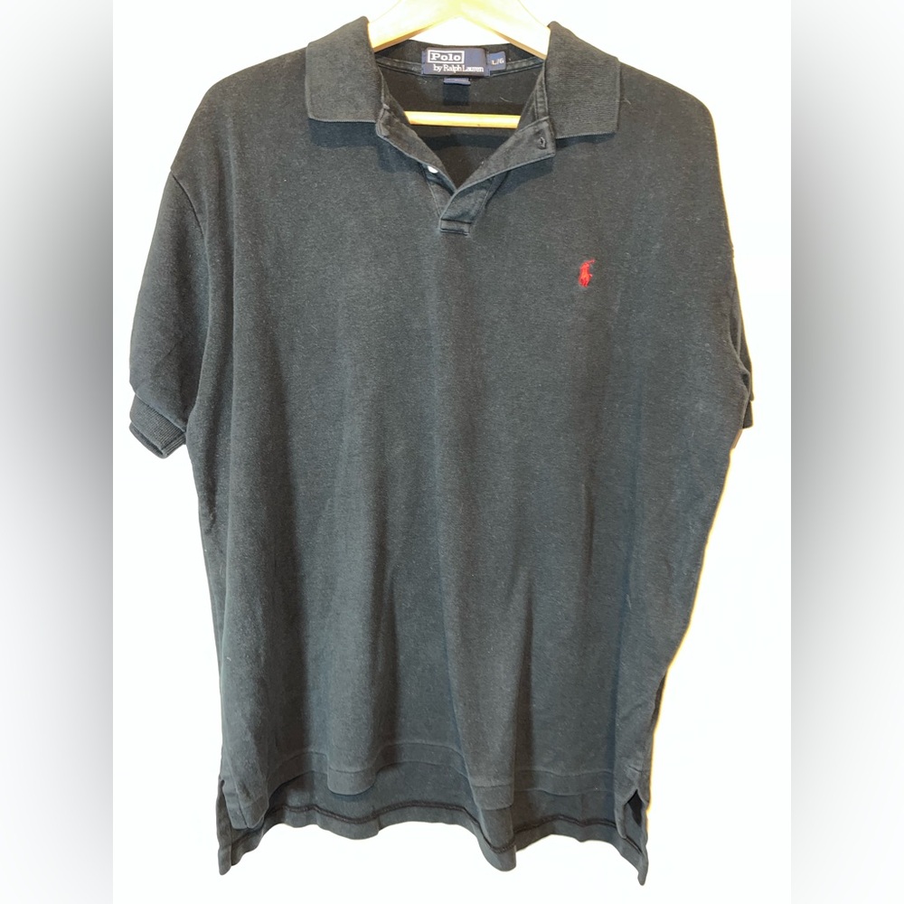 Ralph Lauren Black Polo Shirt with Red Logo